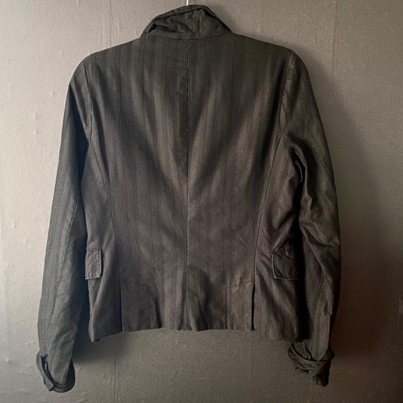 SASHIMI Black on Black Pinstripe Double Breasted Lined Blazer w/Pockets Size Lg - Picture 4 of 16